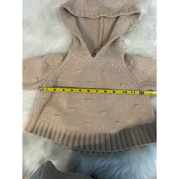 Cat & Jack 12M-18M Toddler Sherpa Long Sleeve Hood Pullover Sweater Bear Cream - Picture 4 of 5